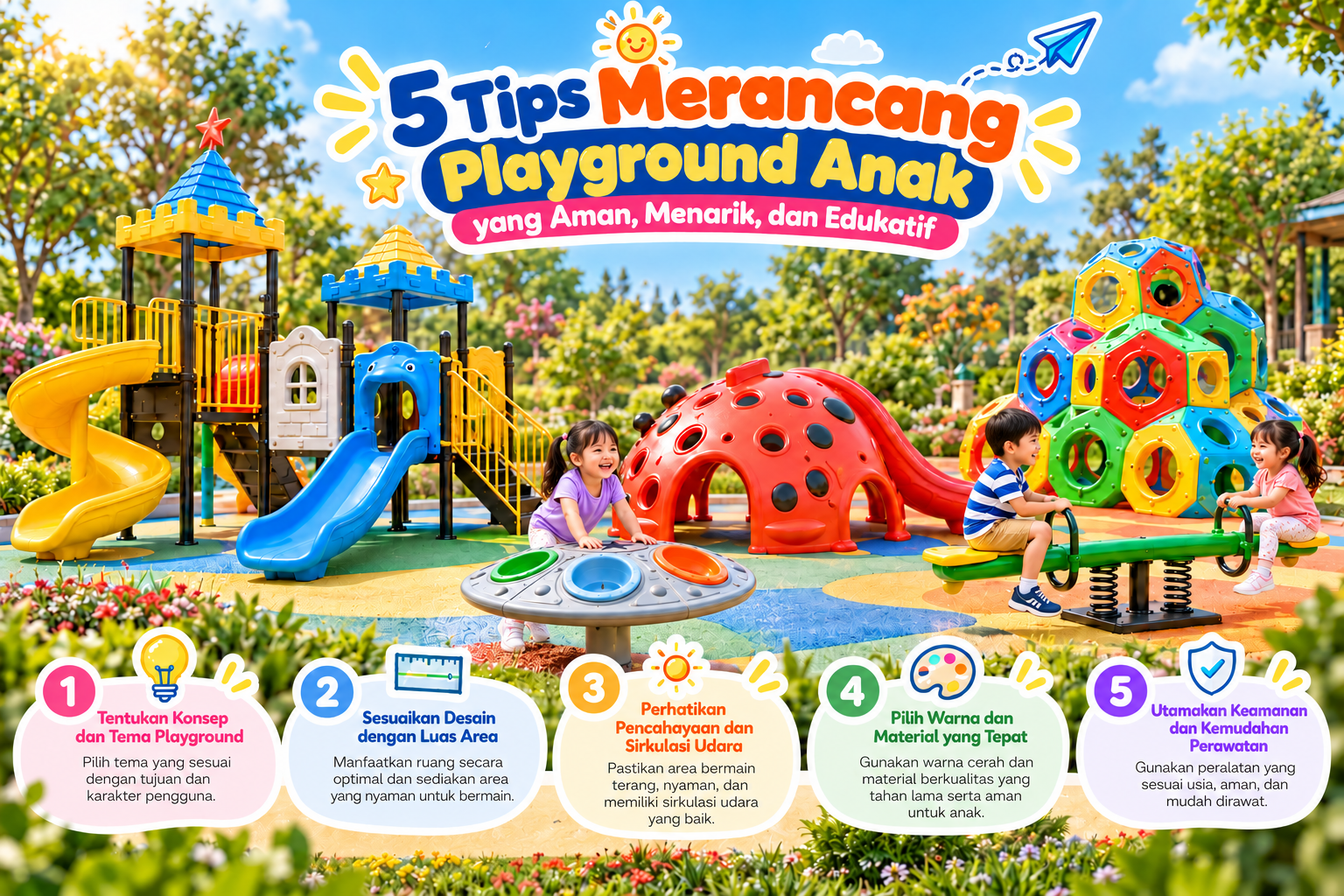 5 Tips Merancang Playground Anak yang Aman, Menarik, dan Edukatif